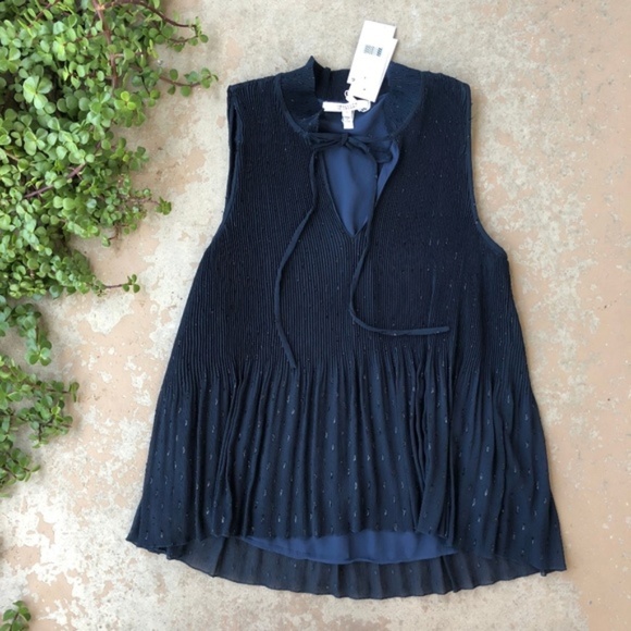 Derek Lam Tops - Derek Lam 10 Crosby Pencil Pleat Babydoll Blouse